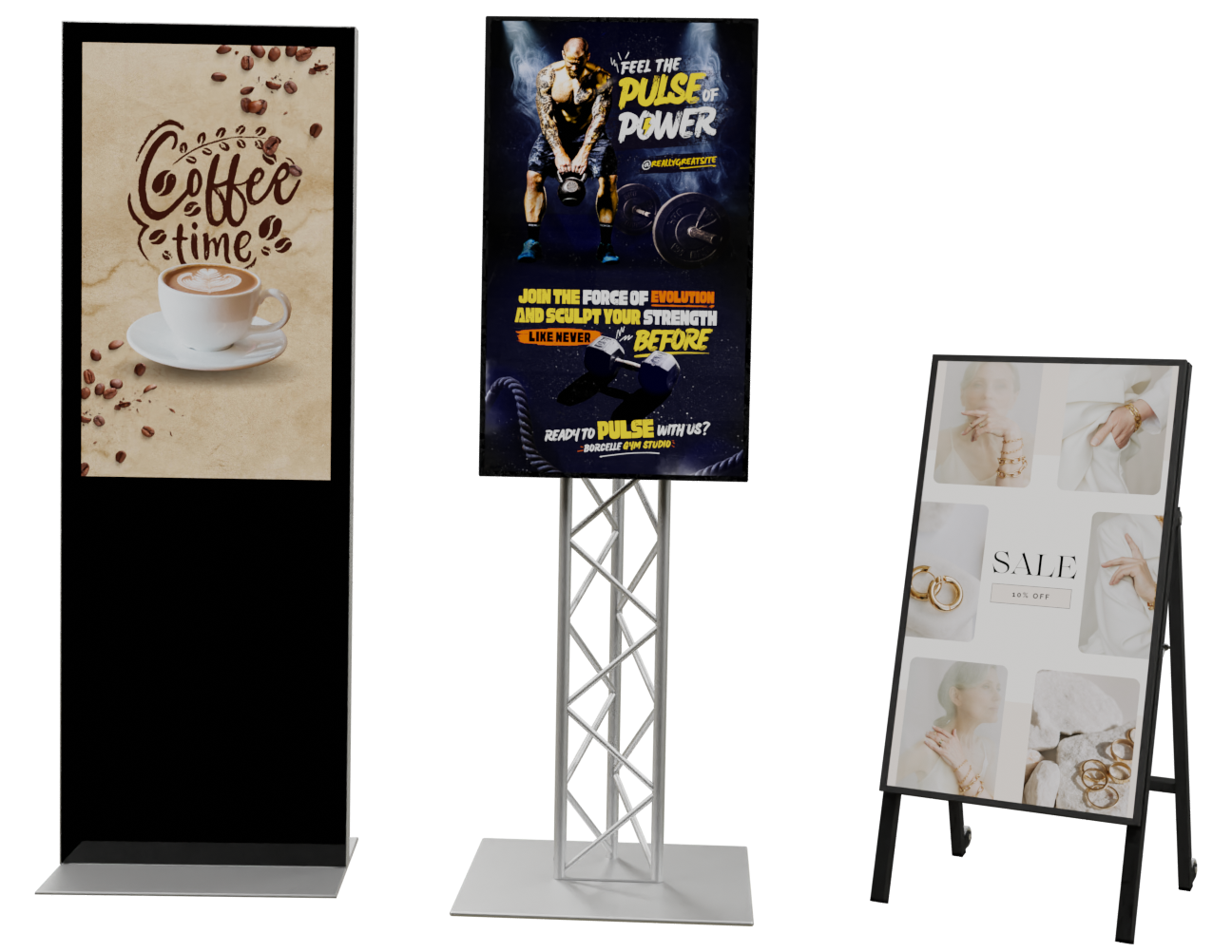 digitale totem truss stoepbord reclameschermen V1