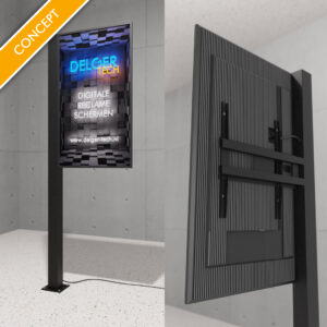 enkel paal links digitaal reclamescherm zwart concept